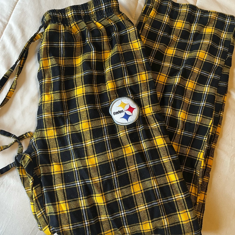 Yellow and Black Plaid NFL STEELERS Pajama Pants SIZE MED